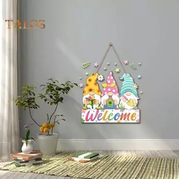 Весенний цветок, дверная вывеска, привлекательная, создающая атмосферу, многоразовая, отличная дверь, привет, добро пожаловать, весенняя подвесная вывеска, домашний декор