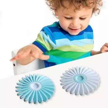 Весенний цветок Fidget Spinner игрушка снятие стресса и тревоги для детей подростков взрослых пальчиковый гироскоп портативный дорожный цветок в форме сенсорного вращающегося игрушки светло-синий