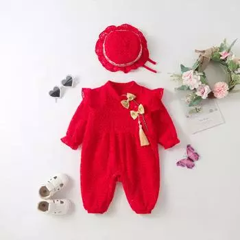 Весенний детский комбинезон на китайский Новый год 2023 года - комбинезон для празднования полнолуния 80 cm белый