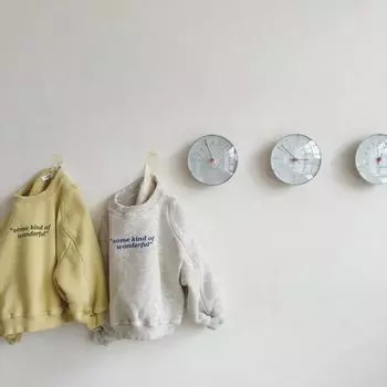 Весенний детский свитер с длинным рукавом, топы с принтом букв, детская повседневная толстовка для малышей, одежда для мальчиков и девочек 100cm белый