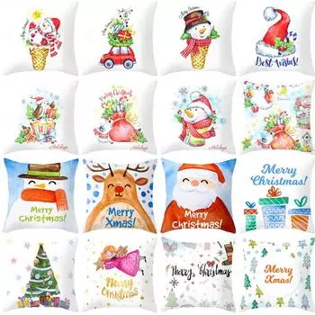 Весенний фестиваль, новая рождественская елка с рисунком, трансграничный диван, Рождественская наволочка, домашняя прикроватная подушка 40x40cm