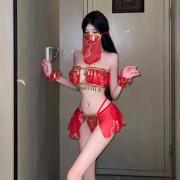 Весенний фестиваль Новый год Красный Веселый Экзотический Танцор Guochao Сплит У Мейниан Пара Постельное белье Комплект Sao One Size