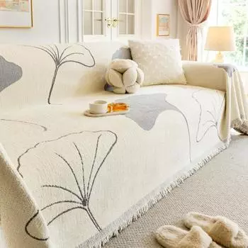 Весенний флисовый чехол для дивана для пикника и кемпинга Funda Sofa Чехлы для диванов Gingko Коврики Пледы 180x130