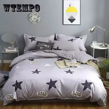 Весенний хлопковый комплект постельного белья, мягкий и приятный для кожи, состоит из четырех предметов для студенческого общежития, односпальная двуспальная кровать, односпальное пододеяльник 1,8 м 1.5m