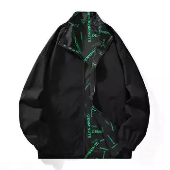 Весенний и осенний сезон, клетчатые куртки с обеих сторон, мужские и женские ретро подростковые свободные куртки XXXXL чёрный