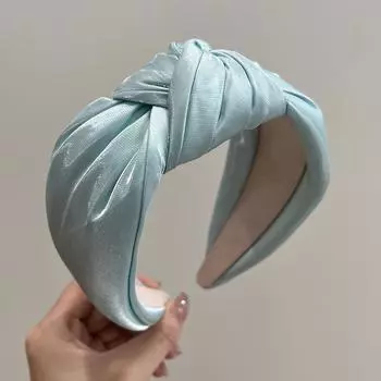 Весенний Красочный Атласный Ободок для Волос с Большим Узлом Взрослые Аксессуары для Волос Ювелирные Изделия для Волос