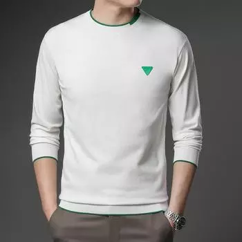 Весенний новый круглый вырез с длинными рукавами свитер мужской моды корейский стиль молодежный повседневный низ мужской свитшот тренд M