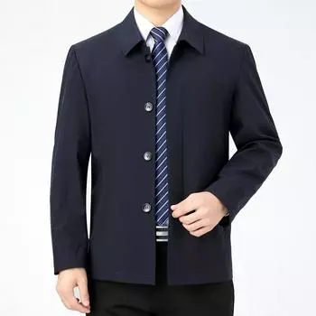 Весенний новый мужской пиджак с лацканами для пап среднего возраста, короткая куртка для государственных служащих, руководителей предприятий 170
