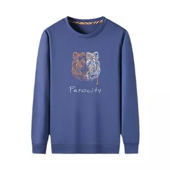 Весенний новый мужской свитер повседневный круглый вырез хлопок мужской длинный рукав L белый