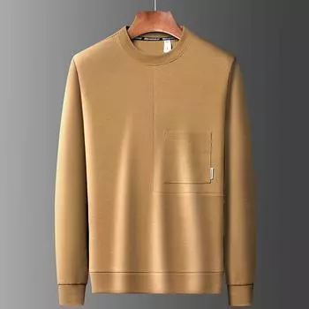 Весенний новый стиль, молодежный хлопковый свитшот для мальчиков с круглым вырезом, мужской однотонный свитер с длинными рукавами и настоящими карманами M