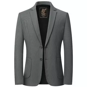 Весенний новый тонкий вафельный нейлоновый эластичный костюм мужской тонкий костюм повседневный повседневный костюм топ M