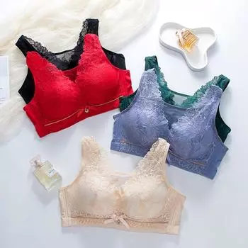 Весенний новый топ с кружевной регулировкой, нижнее белье, новый жилет, бюстгальтер 36/80 чёрный