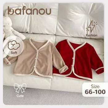 Весенний однотонный кардиган для девочек, унисекс, детская куртка с длинными рукавами, пальто для мальчиков-малышей, bafanou 25102 66cm(3-6M) красный