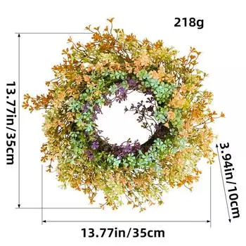 Весенний пластиковый цветочный венок для подвешивания на дверь, имитация полевых цветов, домашнее украшение для передней комнаты, гостиной
