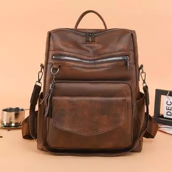 Весенний рюкзак в стиле ретро, вместительный, рюкзак с цветными блоками чёрный