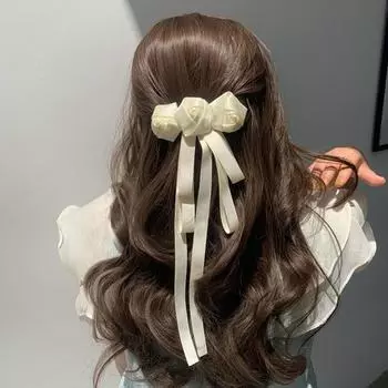 Весенний стиль ретро белая камелия бант заколка для волос для женщин аксессуары для волос