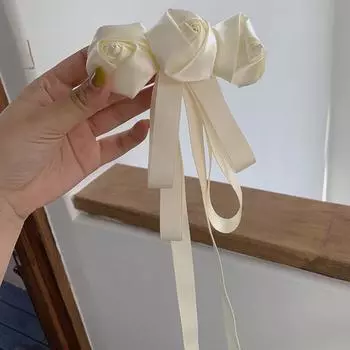 Весенний стиль ретро белая камелия бант заколка для волос для женщин аксессуары для волос