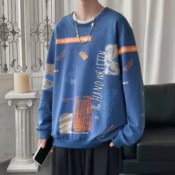 Весенний свитер больших размеров, мужской бархатный толстый свободный повседневный пуловер с круглым вырезом и длинным рукавом, футболка 5XL чёрный