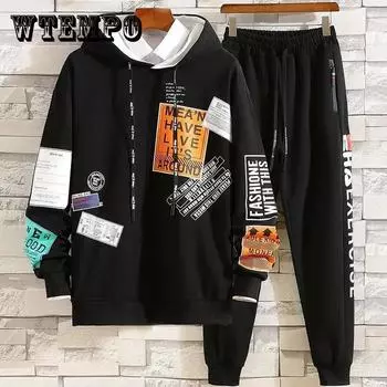 Весенний свитер с капюшоном, мужской спортивный костюм, студенческая спортивная одежда для кампуса, повседневная свободная одежда для молодежи XXXL белый