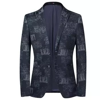 Весенний тонкий мужской костюм, модный и тонкий, молодой эластичный маленький костюм, модный повседневный однобортный костюм для мужчин M