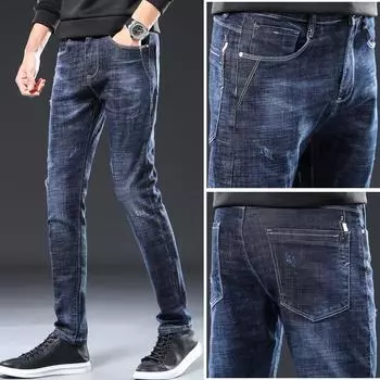 Весенний тренд: мужские облегающие джинсы прямого кроя и универсальные брюки со средней посадкой. 28