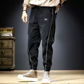 Весенний тренд Повседневные брюки Мужские леггинсы Эластичные свободные брюки Харлан Брюки Fat Guy Plus Fat Enlarged Мужские брюки M