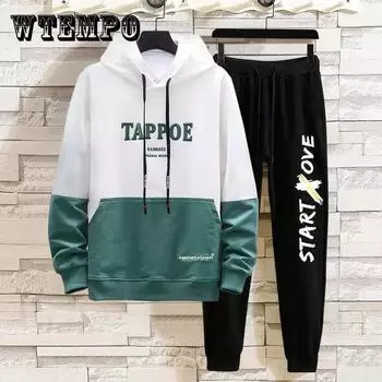 Весенний тренд свитер костюм подростковая одежда свитер с капюшоном кампус студенческая спортивная одежда повседневный свободный спортивный костюм мужской XXXL