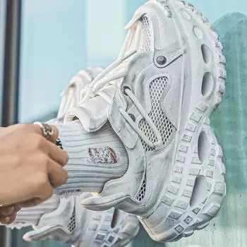 Весенний тренд, универсальные туфли для папы на толстой подошве, молодежные студенческие спортивные кроссовки, модная мужская обувь 39 белый