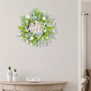 Весенний венок, искусственные цветы, гирлянда из зелени, фермерский дом, приветственный знак, входная дверь, приветственная табличка, венок для внутреннего и наружного украшения 40cm