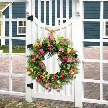 Весенний венок, искусственный модный полевой цветок, висящий для празднования входной двери