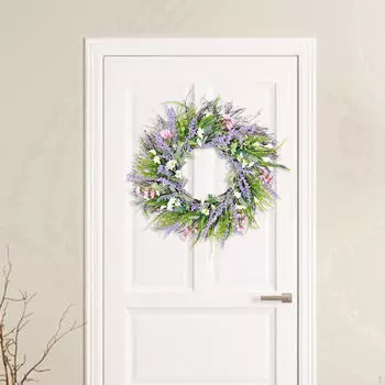 Весенний венок перед входной дверью красочный, искусственный цветок летом для фестиваля в помещении