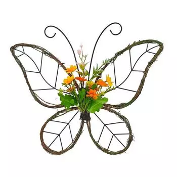 Весенний венок в форме бабочки. Украшения для входной двери. Приветственный венок.