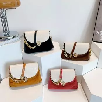 Весенняя атмосфера, цветные блоки, нежный стиль, повседневная цепочка, простая и модная сумка через плечо через подмышку