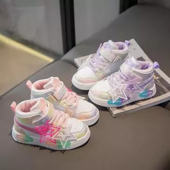 Весенняя детская обувь, модные классические нескользящие детские кроссовки, осенняя прогулочная обувь для девочек, повседневная уличная обувь 26 розовый
