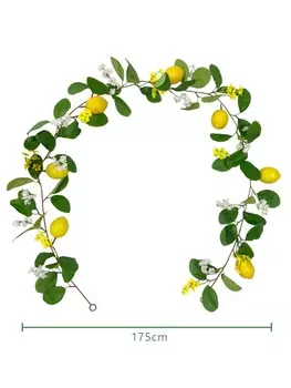 Весенняя фруктовая гирлянда, искусственная лимонная гирлянда с лимонами, искусственная лимонная лоза, гирлянда для входной двери, дома, кухни, вечеринки, свадьбы, декор