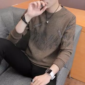 Весенняя футболка с длинными рукавами, мужская тонкая осенняя одежда, свитер, студенческая куртка M