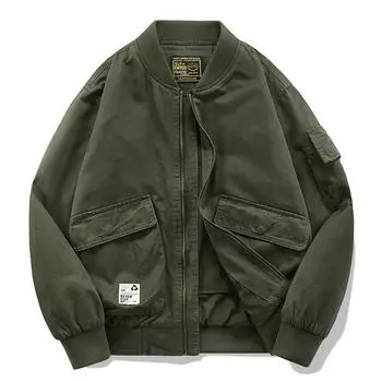 Весенняя хлопковая куртка-бомбер, мужская, весна-осень, американская повседневная, свободная, бейсбольная, джерси, тонкая, инструментальная куртка M хаки
