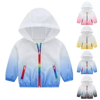 Весенняя и летняя детская одежда детская солнцезащитная верхняя одежда для мальчиков и девочек модная толстовка с капюшоном 140