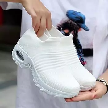 Весенняя и летняя обувь Большие размеры Женская обувь и спортивная обувь Обувь с увеличенным размером Обувь с рок-н-ролльным каблуком Обувь с мягкой подошвой Обувь с толстой подошвой на воздушной подушке 35 серый