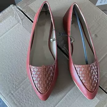 Весенняя и летняя обувь больших размеров, удобная, с острым носком, на мягкой подошве, женская обувь с одной педалью 36 оранжевый