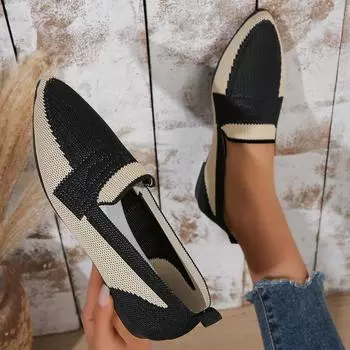 Весенняя и летняя обувь больших размеров, удобная обувь, сетчатая, дышащая, подходящая по цвету, мелкая повседневная женская обувь 36 чёрный