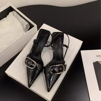 Весенняя и летняя обувь больших размеров на высоком каблуке сандалии на мягкой подошве остроносые туфли женская обувь 35 серебряный