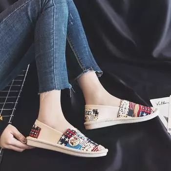 Весенняя и летняя обувь Plus One Pedal Lazy Shoes Студенческая обувь Fisherman Shoes Плоская обувь Женская обувь 36 звезда