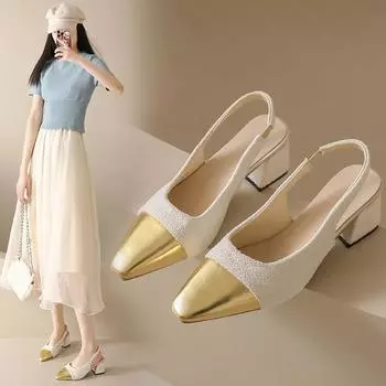 Весенняя и летняя обувь Туфли с квадратным носком на толстом каблуке и повседневная обувь больших размеров для женщин 35 чёрный