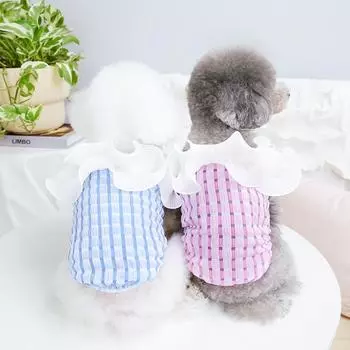Весенняя и летняя одежда для домашних животных Юбка для собак Слинг Одежда для собак Рубашка для собак Жилет для собак XS розовый