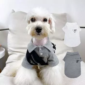 Весенняя и летняя одежда для собак, тонкий плюшевый мишка, шнауцер, рубашка-поло для кошек Indy Cat Pet XS белый