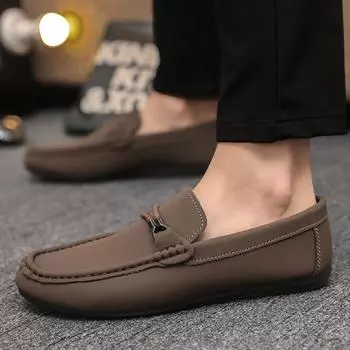 Весенняя и летняя повседневная обувь модная обувь мужская обувь Doudou облегающая обувь мужская ленивая обувь облегающая обувь трендовая мужская обувь с одной педалью тканевая обувь 39