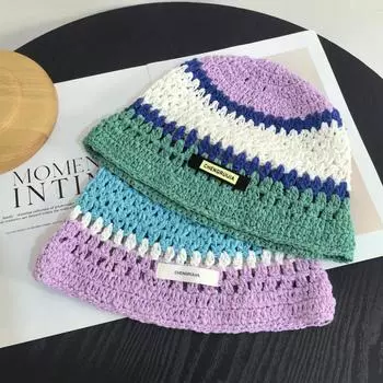 Весенняя и летняя шляпа-ведро, контрастные цвета, сладкая и прохладная, для игр на открытом воздухе, фото, универсальная, стиль Spice Girl, новая ниша, тяжелая промышленность красный