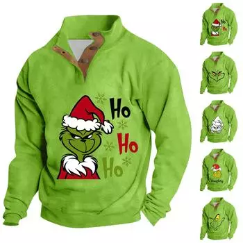 Весенняя и мужская толстовка с воротником-стойкой — это повседневные свитера для активного отдыха, топы L армия зеленый