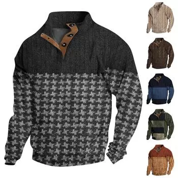 Весенняя и мужская толстовка с воротником-стойкой — это повседневные свитера для активного отдыха, топы L армия зеленый